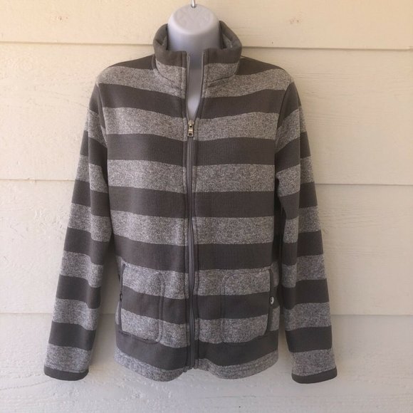 Croft & Barrow Size Medium Shacket Gray on Gray Full Zip Shirt/Jacket - Picture 3 of 12